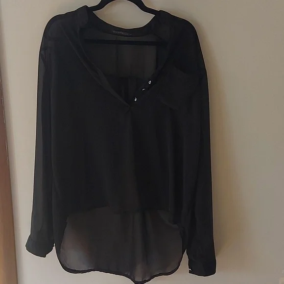 ZANZEA black sheer long sleeve 4xl - Picture 1 of 2